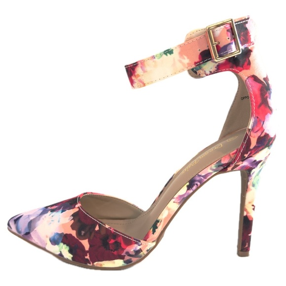 Dream Pairs Oppointed Ankle Floral Ankle Strap Heels Sz 8.5 - Picture 1 of 12